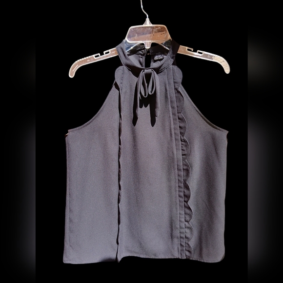 Victoria Beckham for Target Black Halter Ruffle Top Size Small EUC - Picture 2 of 9